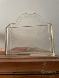 Porta tovaglioli cristallo con fregi