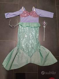 Costume da sirena, taglia 120, con accessori