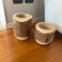 2 vasi in legno nuovi