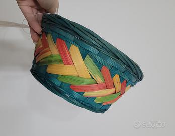 cesto bamboo multicolore