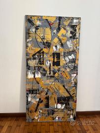 Quadro moderno "Black and Gold XXL" – Acrilico su