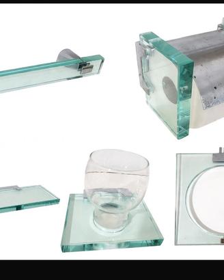 Raro set da bagno Vintage Vetreria San Giovanni 5p
