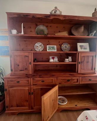 Credenza / piattaia in pino massello stile rustico
