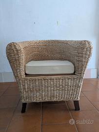 Poltrona Poltrone sedia sedie in vimini prezzo x2