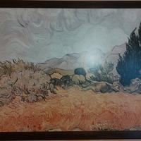 Quadro stampa Campo di grano con cipressi - Van Go