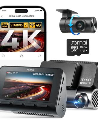 70mai Dash Cam 4K A810S ant/post microSD 128GB NEW