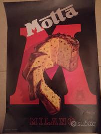 manifesto poster pubblicitario panettone Motta 