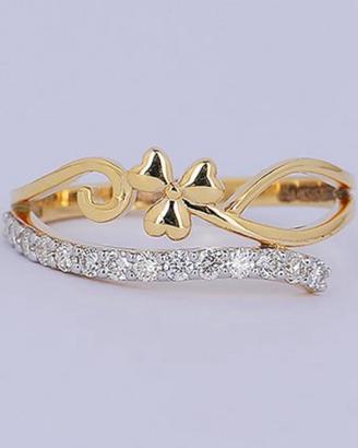 Anello con diamanti in oro giallo 14kt / 585