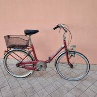 Bicicletta da 24 rossa cinzia pieghevole con cest