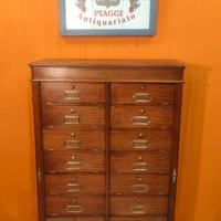 Mobile cassettiera schedario in noce