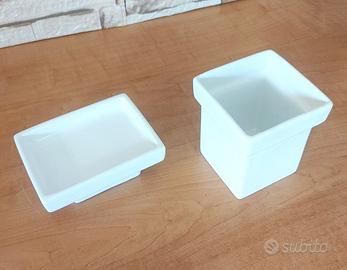 Kit Bagno Quadra Porta Sapone E Spazzolino