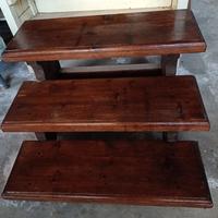 scaletta in legno a tre scalini 