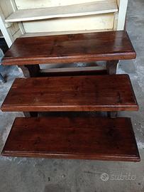 scaletta in legno a tre scalini 