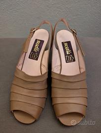 Sandali Susetta Marrone Chiaro Nocciola Cuoio