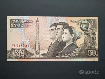 Banconota Corea del Nord 50 won 1992 FDS