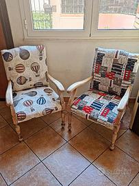 coppia di divanetti vintage restaurati