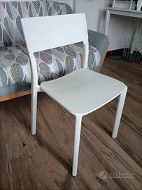 Sedia in plastica colore bianco