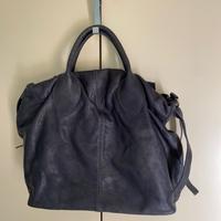 Borsa artigianale in pelle grigia