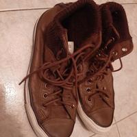 Converse all star in pelle marrone