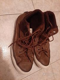 Converse all star in pelle marrone