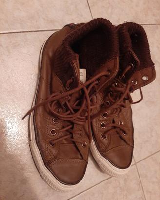 Converse all star in pelle marrone