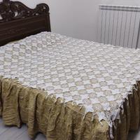 Copriletto letto singolo ad uncinetto 100% cotone