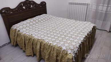 Copriletto letto singolo ad uncinetto 100% cotone