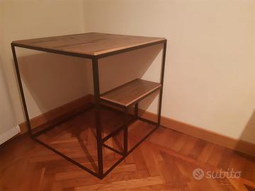 Tavolino design ferro e legno