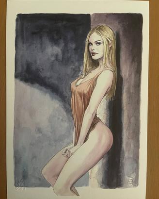 Milo Manara omaggio a Elle Fanning