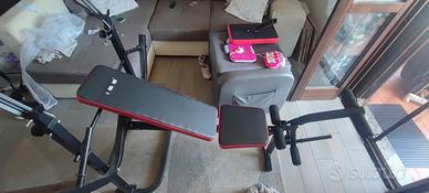 Panca multifunzione + bilanciere e pesi – palestra