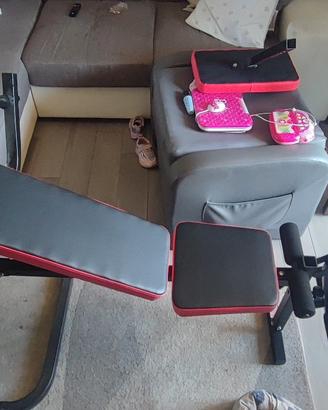 Panca multifunzione + bilanciere e pesi – palestra