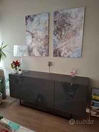 Madia ADEL 3 ante inserti vetro effetto marmo