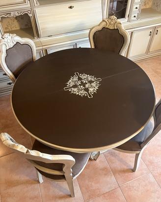 Set tavolo allungabile + 6 sedie Shabby Chic