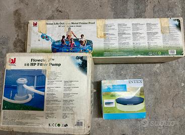 Piscina Bestway con pompa filtro + copertura Intex