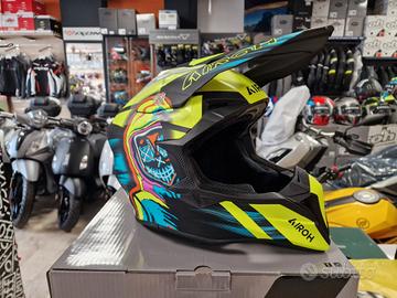AIROH Casco Cross Wraaap - Cyber - Yellow - Motor'