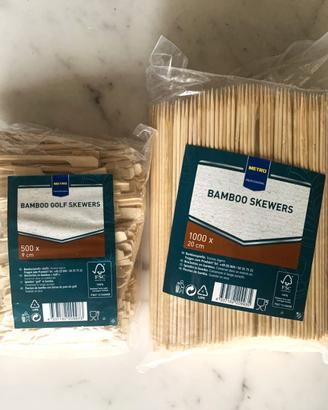 Spiedini Bamboo Skewers e  Bamboo  Golf Skewers