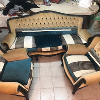 Set divano e poltrone vintage restaurati