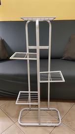 Scaffale Porta Piante Relaxdays bianco 5 ripiani