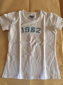 Maglietta Replay 8 anni bianca con ricamo 