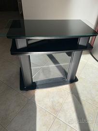 Porta TV Nero c/Ruote Piano Girevole