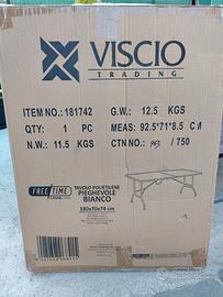 Tavolo pieghevole bianco 180x70x74