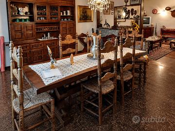 Set da pranzo rustico in legno massello