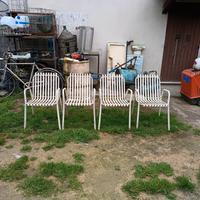 Lotto di 4 Sedie in Metallo Vintage