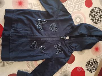 giacca felpa cotone blu