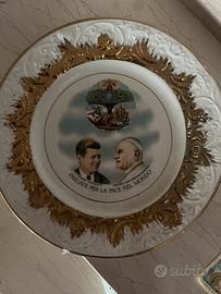 Piatto commemorativo Kennedy /Papa Giovanni XXIII