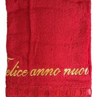 Coppia asciugamani rossi in spugna idrofila