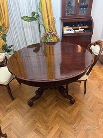 Elegante Tavolo Antico Luigi Filippo (1800) 12 pst