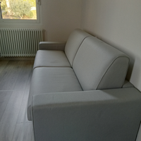 Divano letto grigio chiaro tessuto