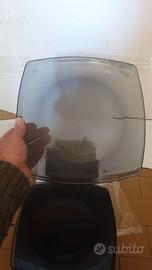 servizio da 6 piatti vetro blu