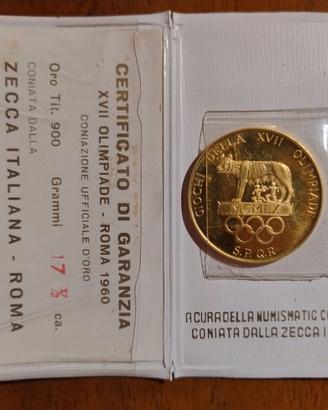 Medaglia d'oro commemorativa Olimpiadi Roma 1960